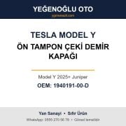 Tesla Model Y Ön Tampon Çeki Demir Kapağı (Model Y 2025+ Juniper) Yan Sanayi 1940191-00-D