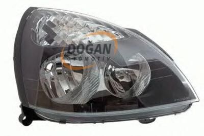 Renault Clio 2 Sağ Ön Far Siyah (Clio II 2001-2008) Muadil 7701054063