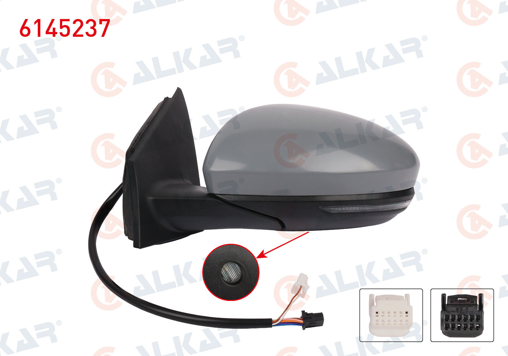 Renault Megane 4 Sol Dış Dikiz Aynası Elektrikli Katlanır Isıtmalı Sinyalli 11 Pin (Megane IV 2015+) Alkar 6145237